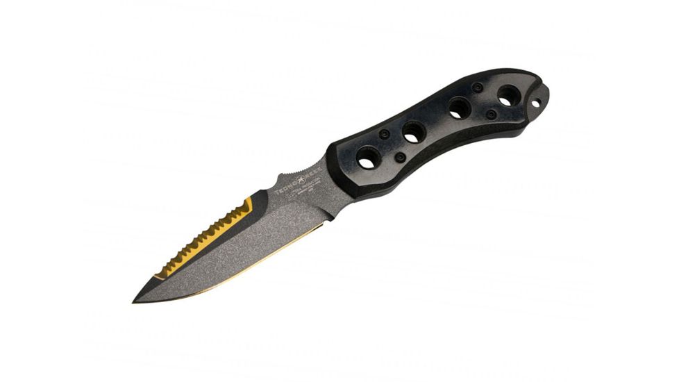 Boker 468 Fox Tecnoreef Sub/Combat Fixed Blade Knife, 4.3in, N690, G10, Black, 468