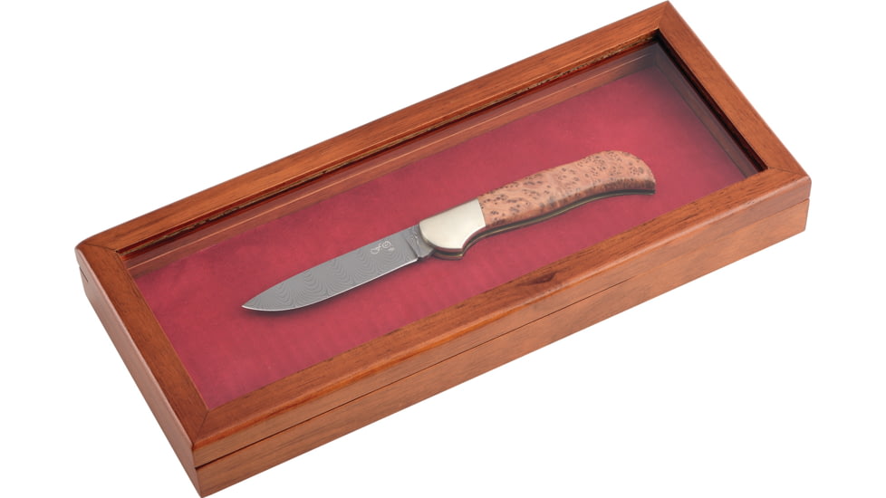 Boker 500D Fox Damascus M/Co Radica Fixed Blade Knife, 500D