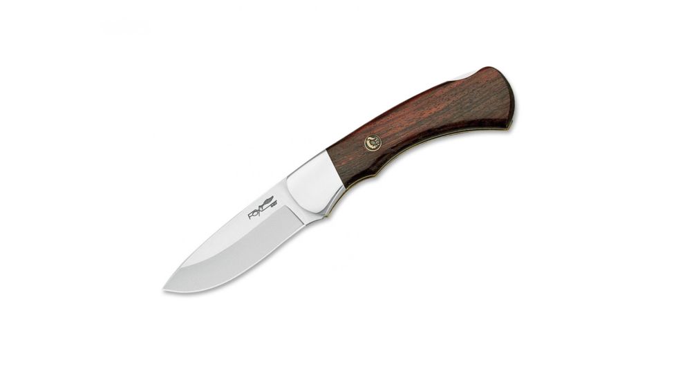 Boker 594 Fox Rosewood Fixed Blade Knife, 3in, N690, Cow Horn, Brown, 594