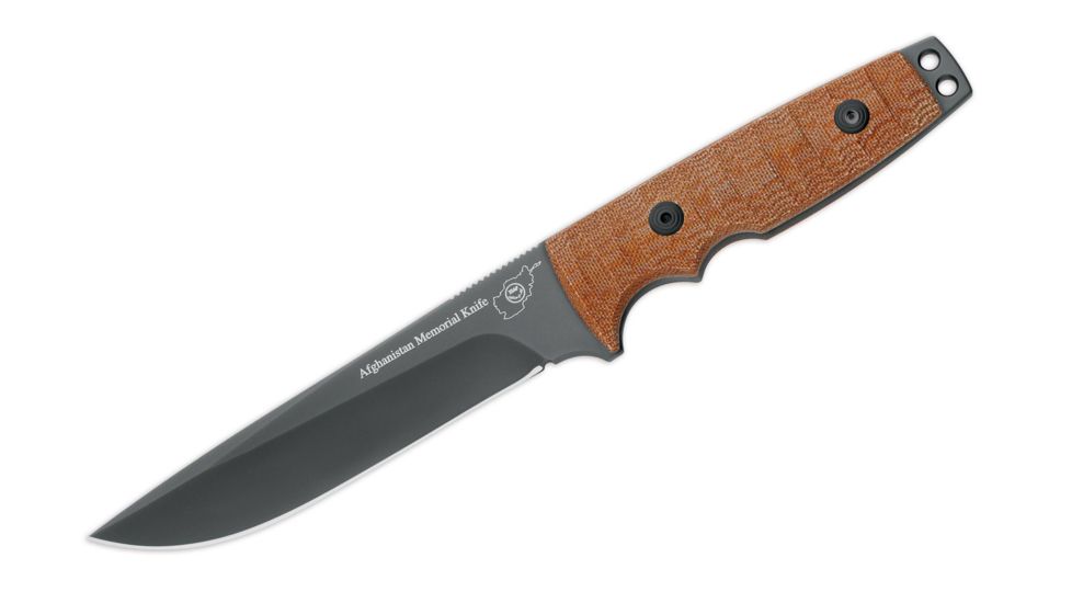 Boker Amk-279 Hill Afghanistan Memorial Fixed Blade Knife, 5.9in, N690, Micarta, Brown, AMK-279