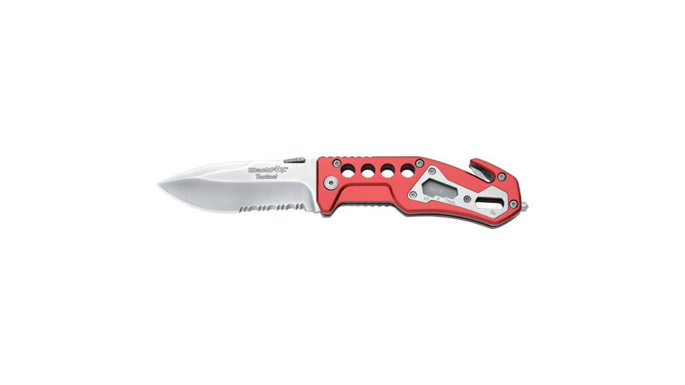 Boker Bf-117 Blackfox Tactical Tool 3.5in Folding Knife, 440A, Red, BF-117