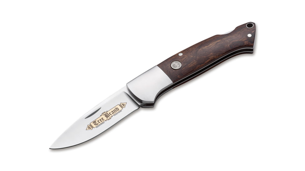 Boker Davis Classic Gold Folding Knife, 3.4in, N690, Desert Ironwood, Uncoated, Brown, 114624