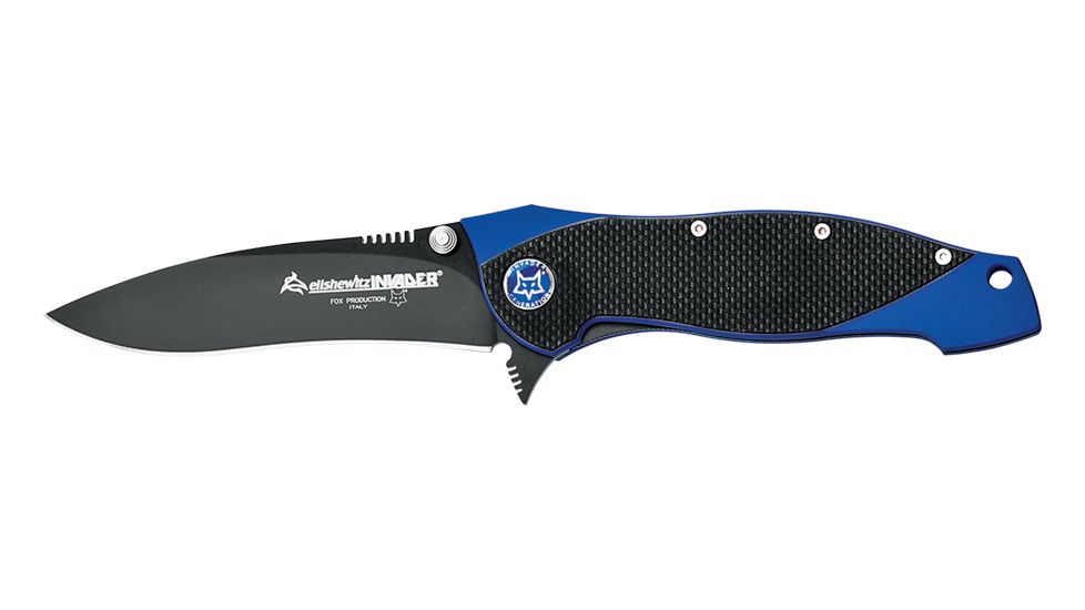 Boker Elishewitz Invader G10 Folding Knife, 3.74in, 440C, Black/Blue, 457G10