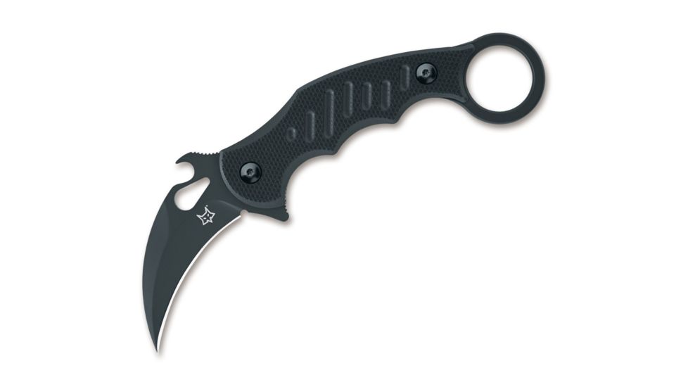 Fox Karambit Fixed Blade Knife, 2.4in, N690, G10, Black, FX-598