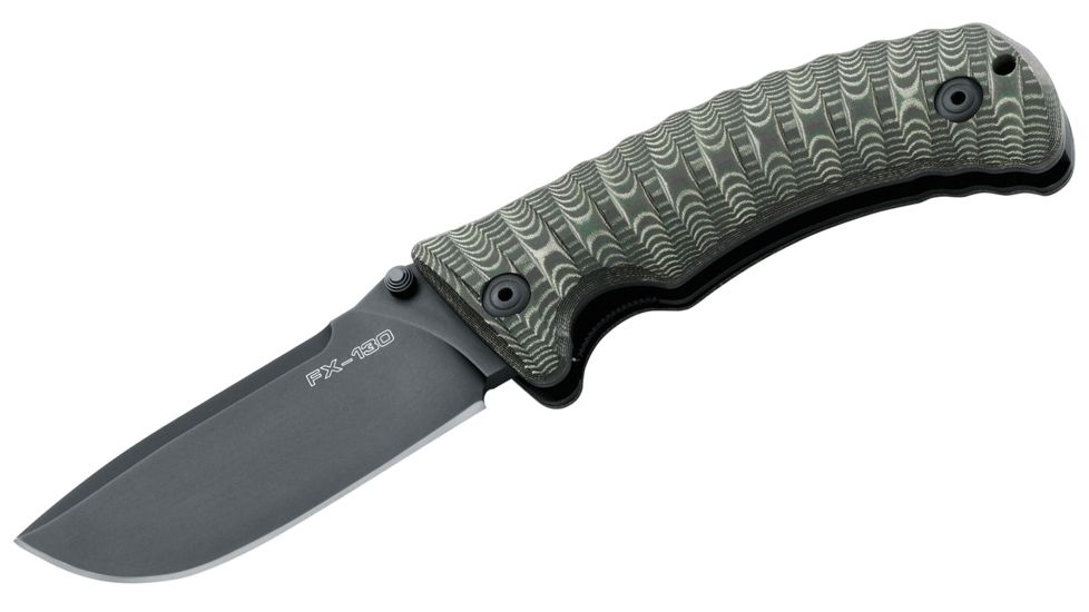 Boker Fx-130Mgt Fox Pro Hunter Grn Folding Knife, 3.7in, N690, Micarta, Green, FX-130MGT
