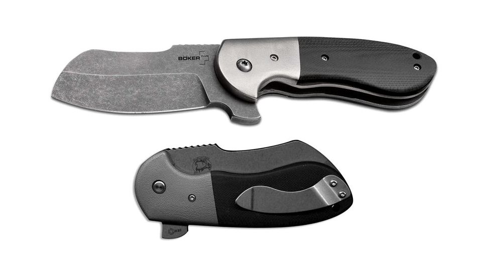 Boker Impetus, Black G10, Stonewash Sheepsfoot Blade, Plain, NO B-01BO720