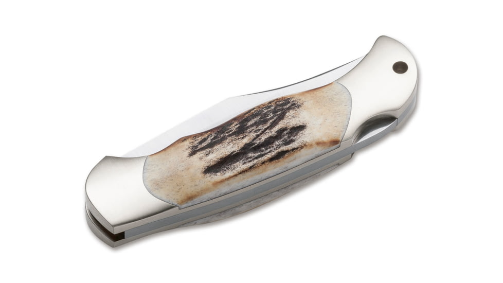 Boker Junior Scout Folding Knife, 2.8in, N690, Stag , Brown, 111910