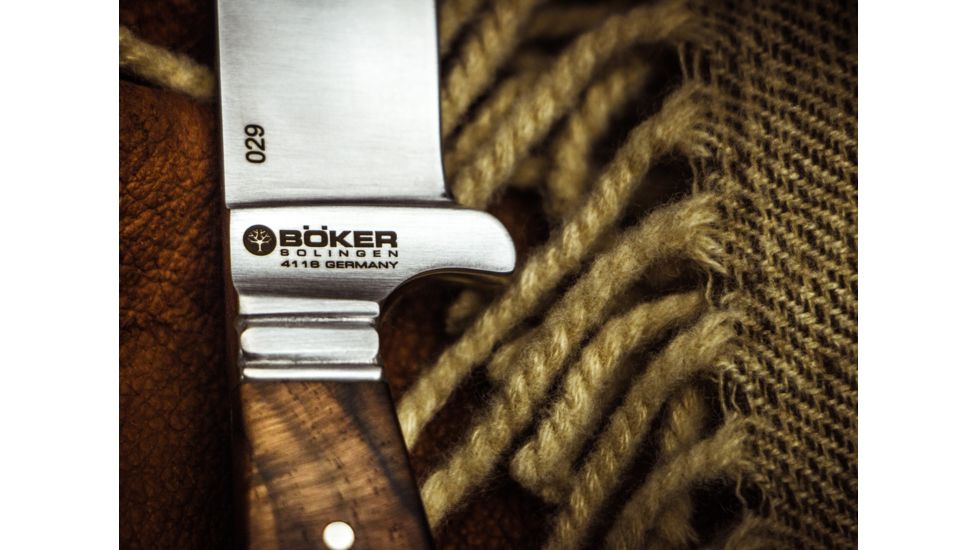 Boker Nicker 11 Jager Gold Fixed Blade Knife 4.3in, 4116, Walnut Wood, Brown, 121534