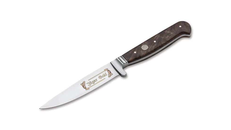 Boker Nicker 11 Jager Gold Fixed Blade Knife 4.3in, 4116, Walnut Wood, Brown, 121534