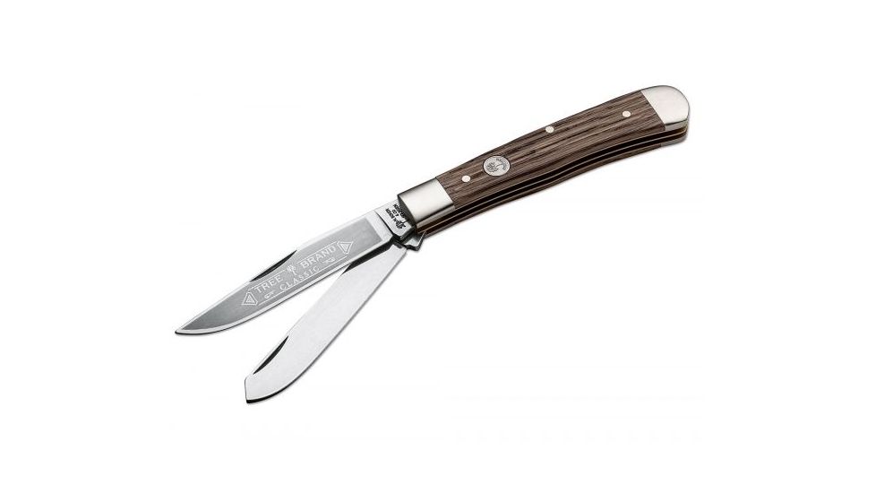 Boker Oak Series Stockman Folding Knife, 3in, C75, Oak Wood, Brown, 117474OT