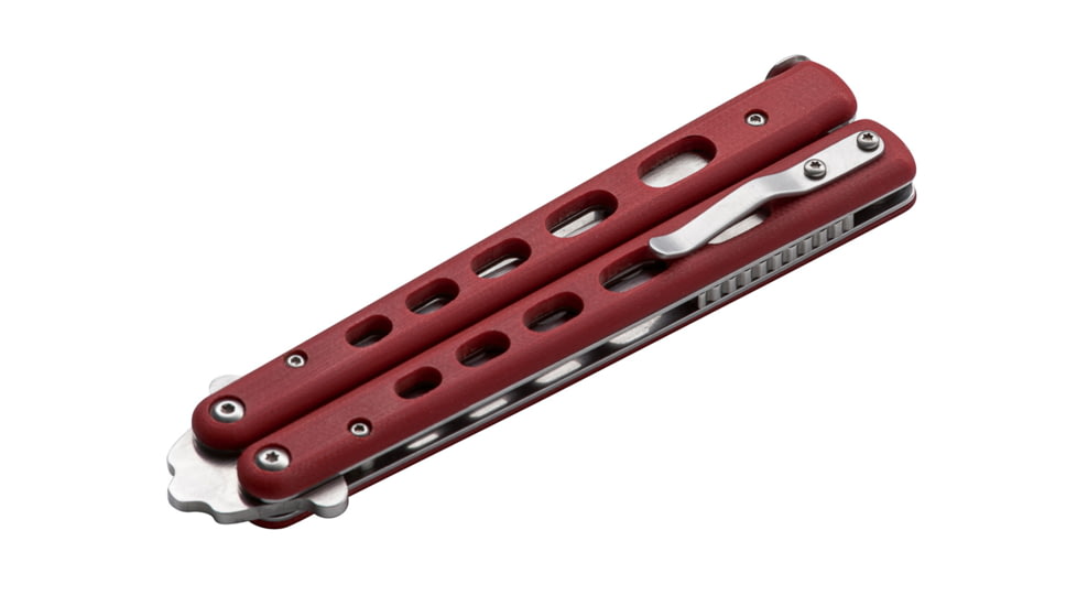 Boker Plus Balisong Trainer Folding Knife, 4.1in, Stainless Steel, G10, Red, 01BO712, EDEMO1