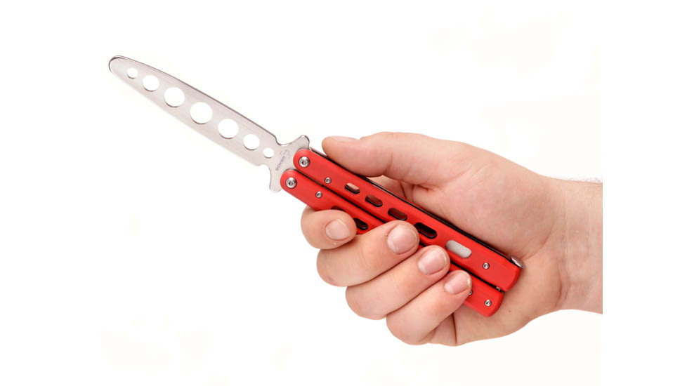 Boker Plus Balisong Trainer Folding Knife, 4.1in, Stainless Steel, G10, Red, 01BO712, EDEMO1