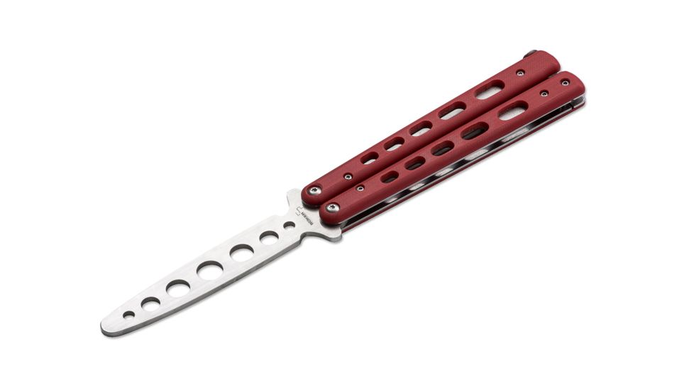 Boker Plus Balisong Trainer Folding Knife, 4.1in, Stainless Steel, G10, Red, 01BO712, EDEMO1