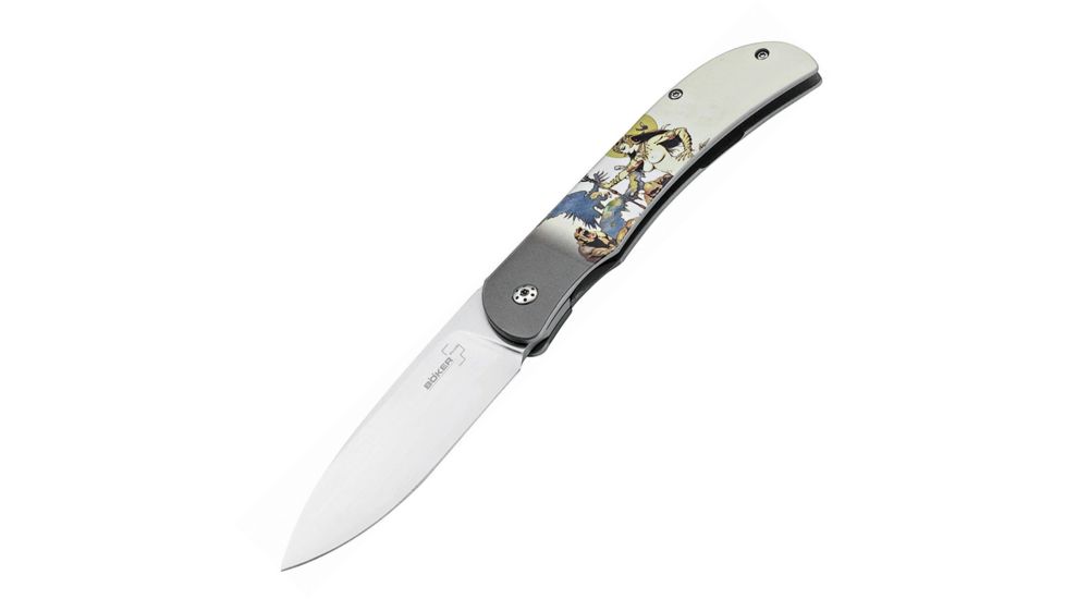 Boker Plus Exskelibur I Frazetta Folding Knife, 3.5in, 440C, Uncoated, Multicolored, 01BO651