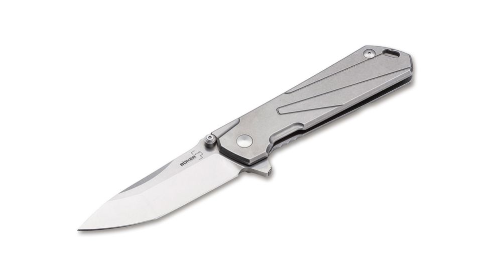 Boker Plus Kihon Tanto Folding Knife, 3.3in, Stainless Steel, D2, Uncoated, Grey, 01BO764