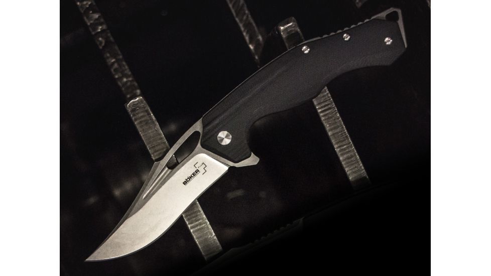 Boker Plus Masada Folder Folding Knife, 3.7in, Uncoated, Black, 01BO762