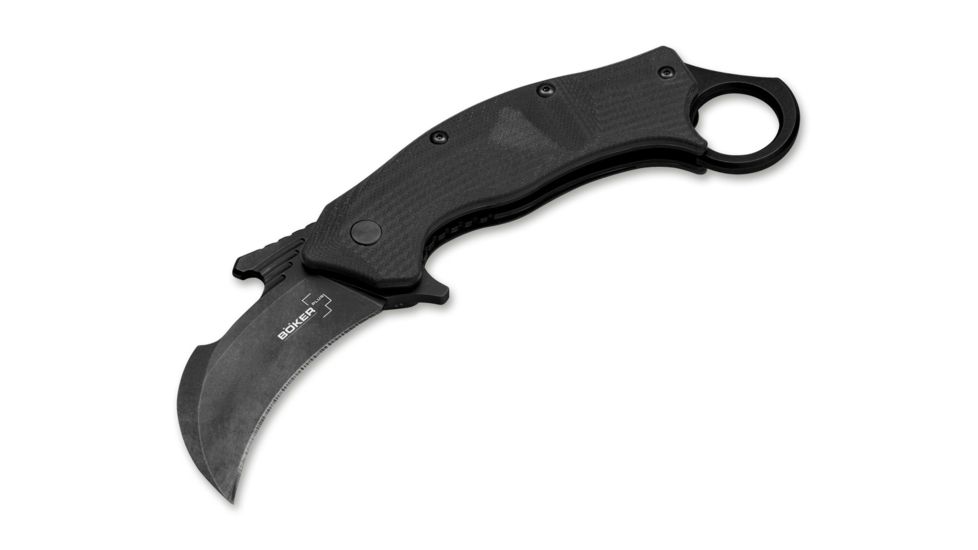 Boker Plus Ocelot Folding Knife, 3.4in, D2, G10, Uncoated, Black, 01BO757