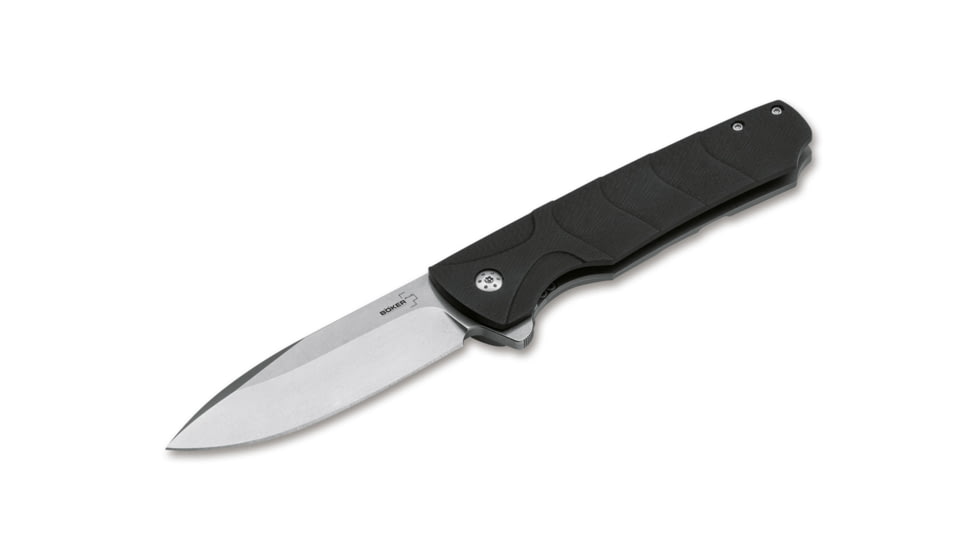 Boker Plus Ridge Folding Knife, 3.5in, D2, Uncoated, Black, 01BO262