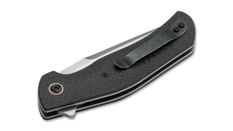 Boker Plus Roundhouse Folding Knife, 3.7in, Carbon Fibre, Uncoated, Black, 01BO617