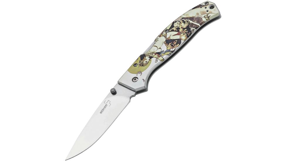Boker Plus Titan Drop Frazetta Folding Knife, 3.7in, 440C, Uncoated, Multicolored, 01BO652