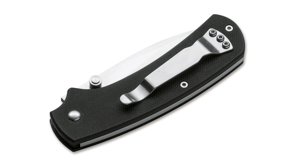 Boker Plus Xs Drop Slip Joint Satin Folding Knife, 3.1in, 440C, G10, Uncoated, Black, 01BO533