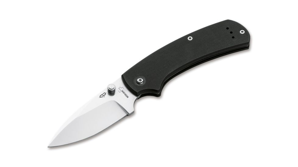 Boker Plus Xs Drop Slip Joint Satin Folding Knife, 3.1in, 440C, G10, Uncoated, Black, 01BO533