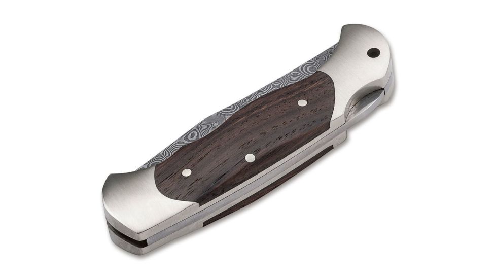 Boker Scout Anniversary 150 Damascus Folding Knife, 3in, Chestnut Wood, Brown, 115120DAM