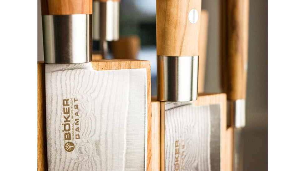 Boker Solingen Damascus Olive Block Set 130445SET