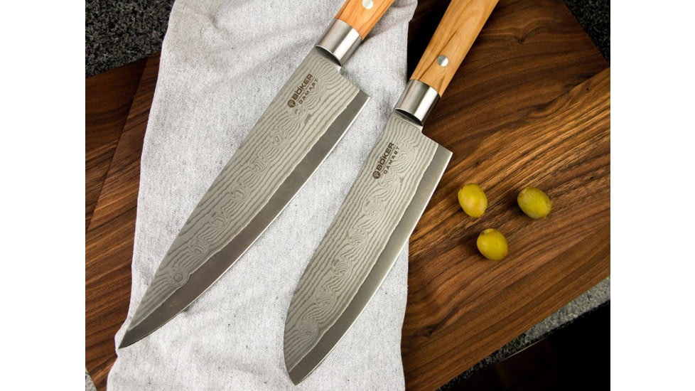 Boker Solingen Damascus Olive Block Set 130445SET