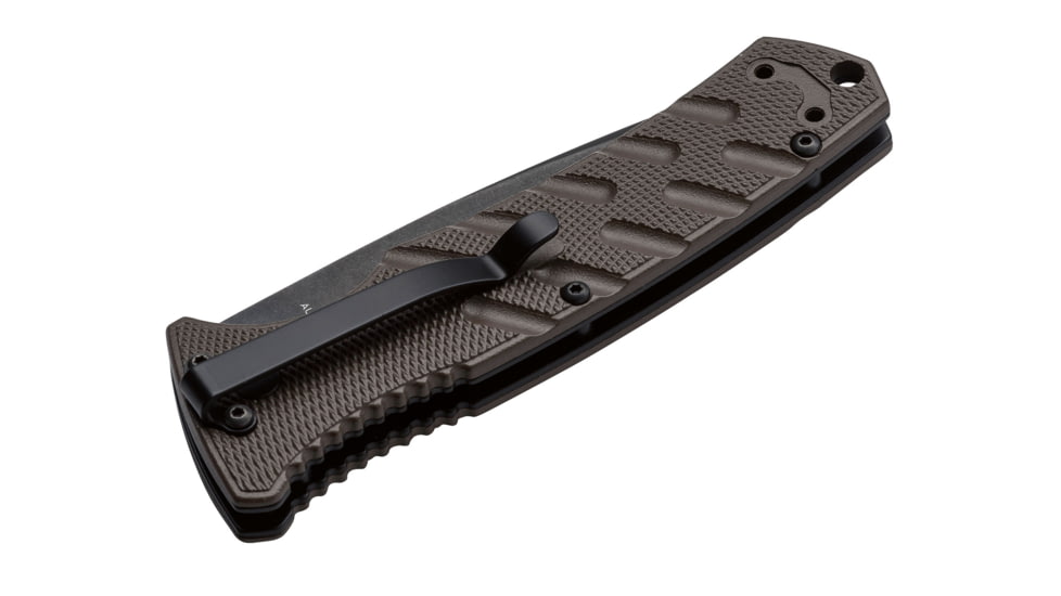 Boker Strike Coyote Spearpoint Folding Knife, 3.3in, AUS-8, Aluminum, Khaki, 01BO424N