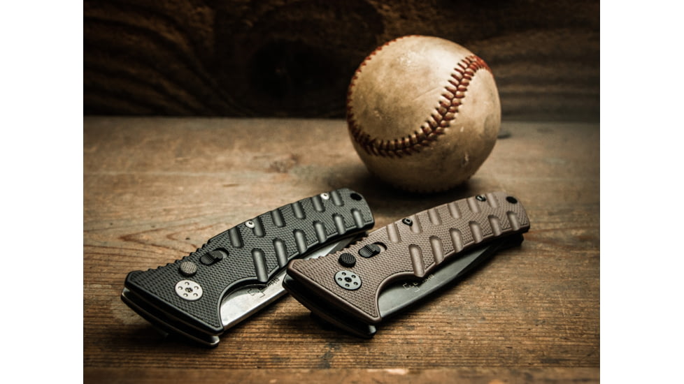 Boker Strike Coyote Spearpoint Folding Knife, 3.3in, AUS-8, Aluminum, Khaki, 01BO424N