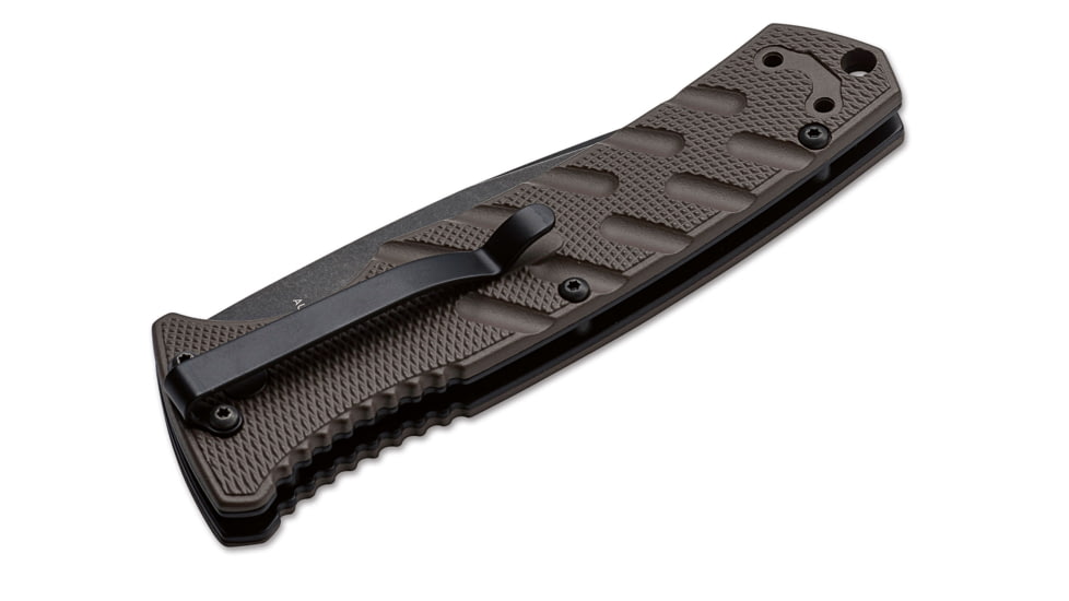 Boker Strike Coyote Tanto Folding Knife, 3.3in, AUS-8, Aluminum, Khaki, 01BO425N