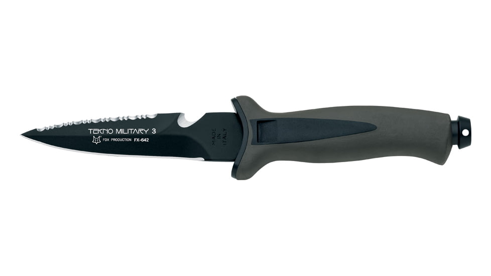 Boker Tecno Military 2 4.72 in Fixed Blade Knife, 420C, Black, FX-642