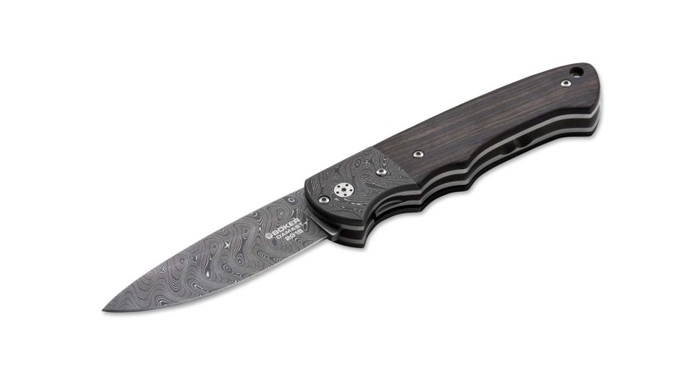 Boker USA 2015 Annual Damast Jahresmesser Folding Knife,3.38in Damast Blade,Dark Grenadill Wood Handle 1132015DAM
