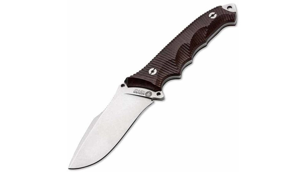 Boker USA Arbolito Buffalo Soul 42 Fixed Blade Knife,4in Bohler N695 Steel,Guayacan Ebony Handle B-02BA316W