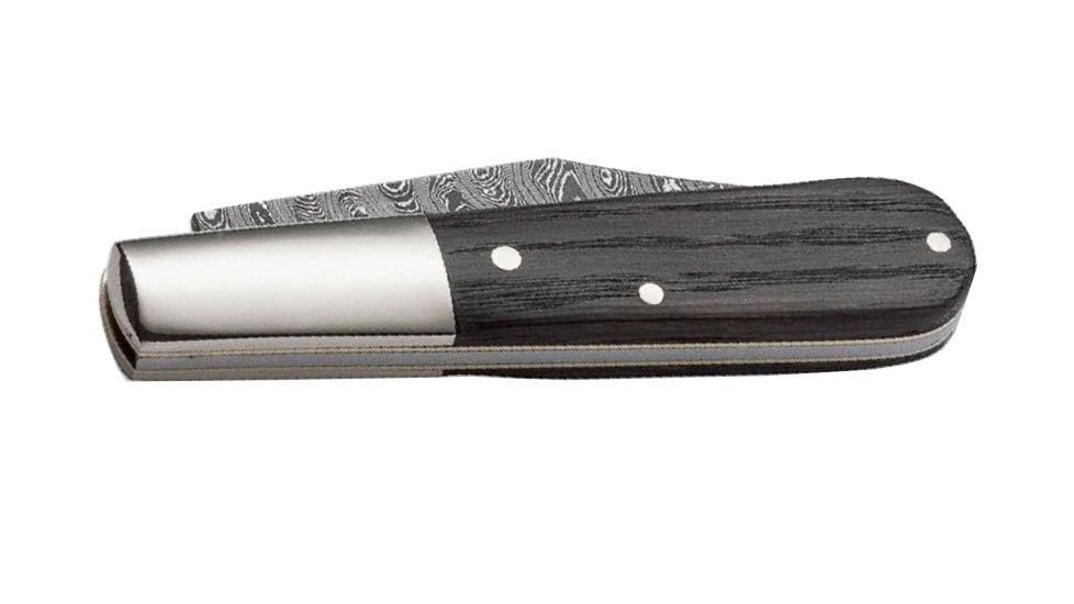 Boker USA Boker Barlow Classic Damascus Folding Pocket Knife,2.6in Damascus Steel Blade,Bog Oak Wood Brown Handle, 100600DAM