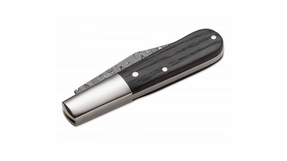 Boker USA Boker Barlow Classic Damascus Folding Pocket Knife,2.6in Damascus Steel Blade,Bog Oak Wood Brown Handle 100600DAM
