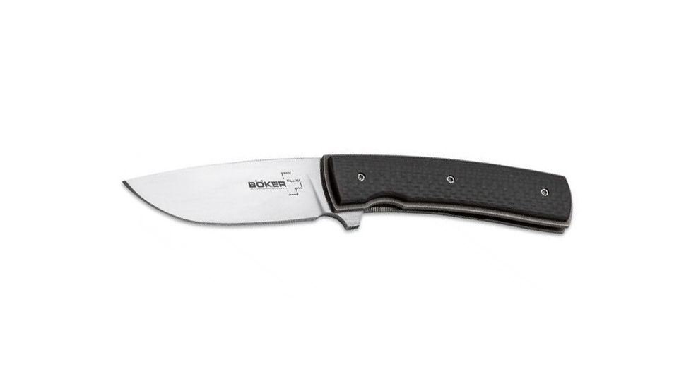 Boker USA Boker Plus FR CF Folding Pocket Knife,2.8in VG-10 Steel Blade,Carbon Fibre Black Handle, 01BO743