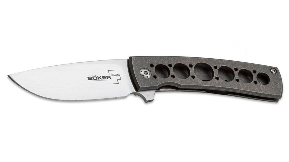 Boker USA Boker Plus FR Titan Folding Pocket Knife,2.8in VG-10 Steel Blade,Titanium Grey Handle, 01BO740