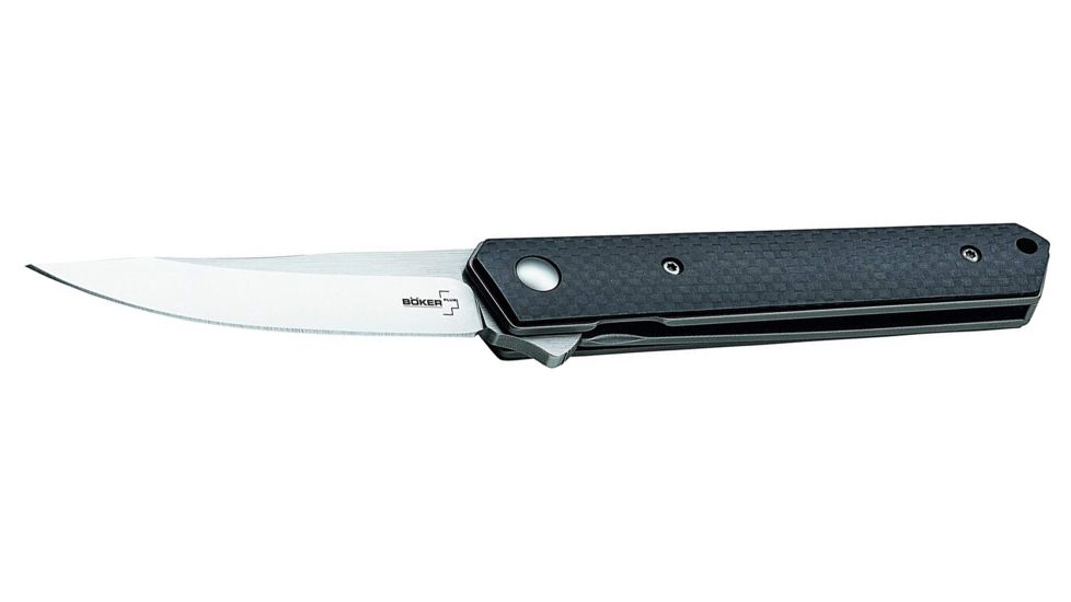 Boker USA Boker Plus Kwaiken Mini Flipper Carbon Folding Pocket Knife,3.0in VG-10 Steel Blade,Carbon Fibre Black Handle, 01BO283