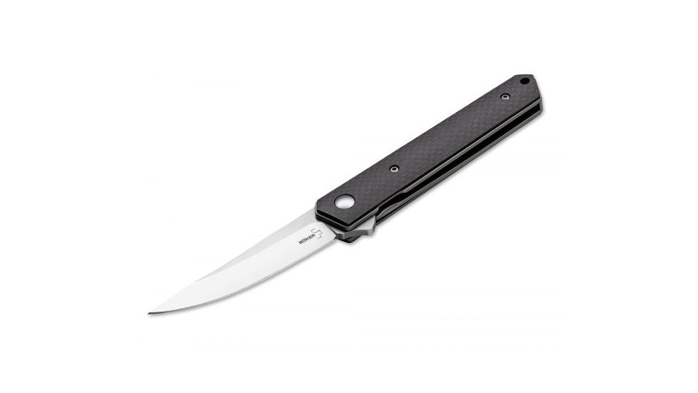 Boker USA Boker Plus Kwaiken Mini Flipper Carbon Folding Pocket Knife,3.0in VG-10 Steel Blade,Carbon Fibre Black Handle 01BO283