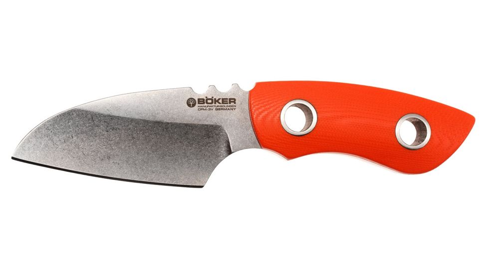 Boker USA Boker Special Run Pry-Mate 3V Fixed Blade Knife,3.3in CPM-3V Steel Blade,G-10 Orange Handle, 120514