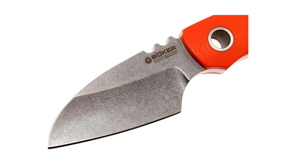 Boker USA Boker Special Run Pry-Mate 3V Fixed Blade Knife,3.3in CPM-3V Steel Blade,G-10 Orange Handle, 120514