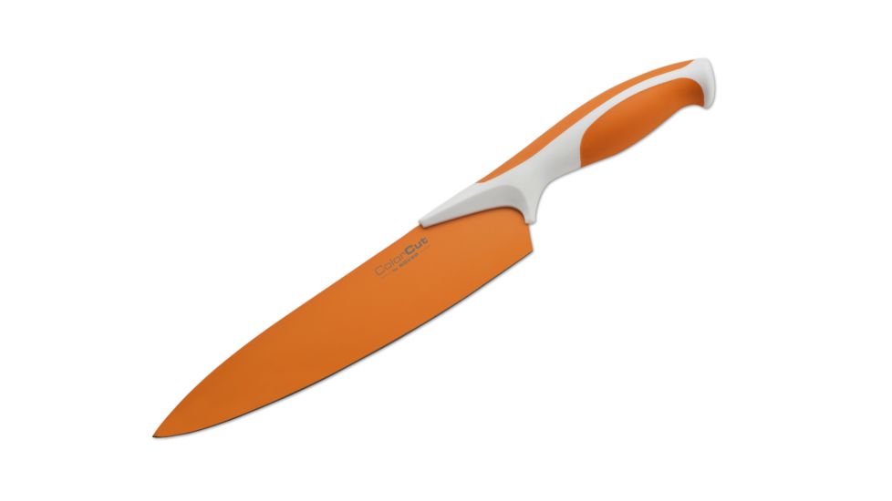 Boker USA Colorcut Chefs Knife,8.125in CrMoV Steel Blade,Apricot Orange Handle 03CT302