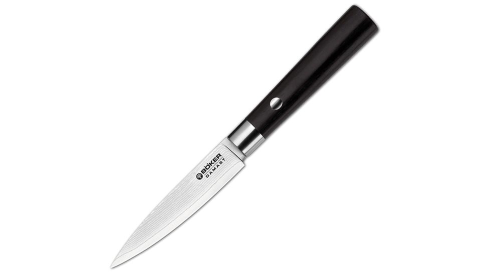 Boker Solingen Damascus Paring Knife,3.75in VG10 Stainless Steel,Laminated Wood Handle B-130410DAM