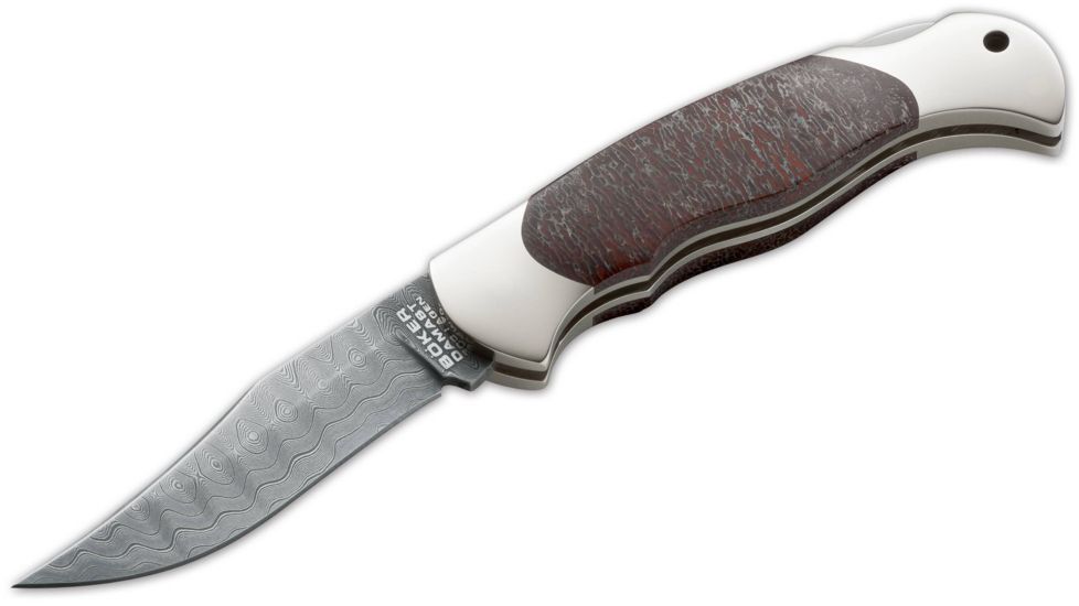 Boker USA Dino Damascus I Folding Knife,3.13in Damascus Steel Blade,Dinosaur Bone/Fossil Handle 112028DAM