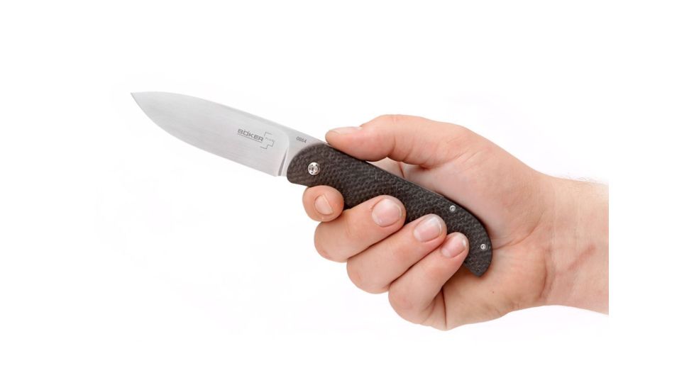 Boker USA Exskelibur I Carbon Folding Blade Knife, 3.5in, CPMS35VM Blade, Carbon Handle, 01BO135