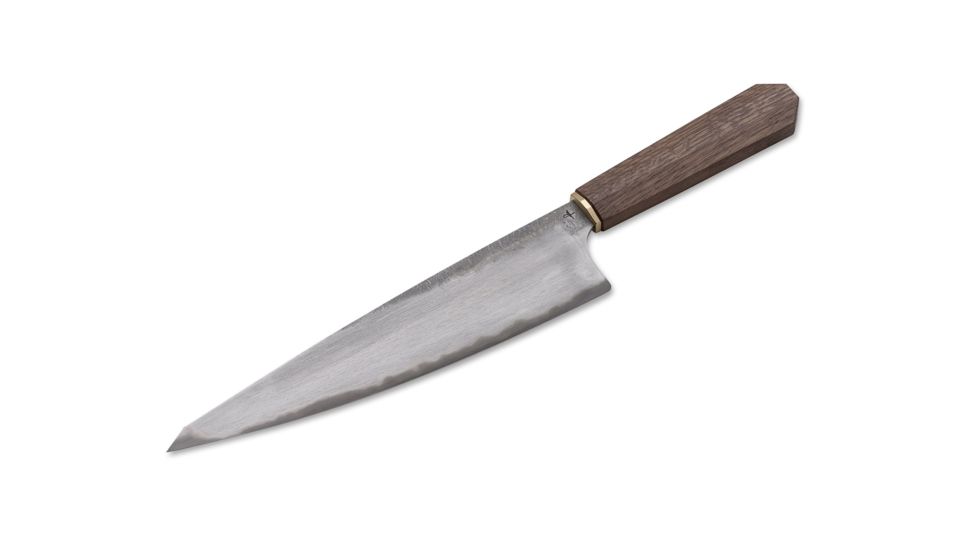 Boker USA Hohenmoorer Classic Chefs Knife,9.5in 3 Layer Carbon Steel,Smoked German Oak Handle 03HM002
