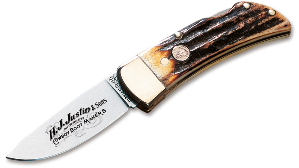 Boker USA Justin Gents Stag Knife, Brown, Small, 111006JU