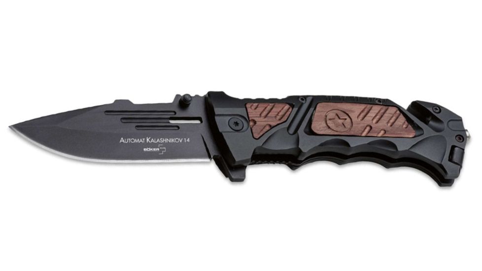 Boker USA KAL 14 Folding Knife,3.625in 440C,Wooden Inlay Handle B-01KAL14